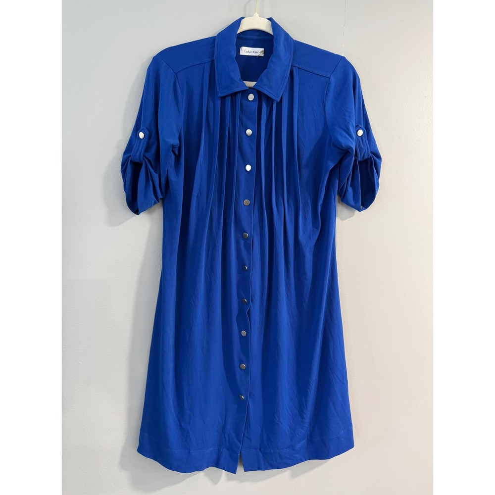 Calvin Klein Royal Blue Midi Shirt Dress